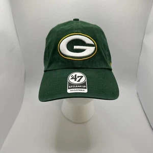 Green Bay Packers Hat Cap 47 Brand Clean Up Green White Yellow Adjustable NEW - Picture 1 of 5