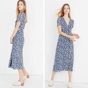 Madewell Wrap-Front Midi Dress in French Floral - Size 12