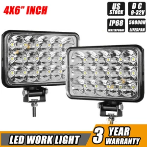 2X 4x6inch LED Work Light Spot Driving Fog Headlights For Car SUV Truck Tractor - Picture 1 of 9