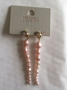 Freedom At Topshop Pink Pearl Earrings