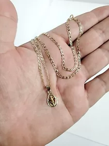 Nuevo Collar de Oro Amarillo 14k Calidad "Con Colgante de Oro 14k Cruz de Jesús - Imagen 1 de 10