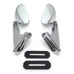 Diamond Shape Rearview Mirrors For Honda Suzuki Yamaha Kawasaki Bike Chromed - Picture 1 of 8