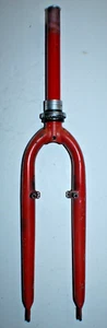 Rigid MTB Fork 26" 11/8" Threadless 250mm Red Steel Canti Dirt Hybrid US Shipper - Picture 1 of 16