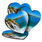 4x Heart MDF Coasters - Waterfall Duden Antalya Turkey Ocean  #24412