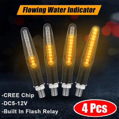 4Pcs Universal Motorcycle LED Turn Signal Indicator Blinker Amber Lights Durable Foto 1 de 4
