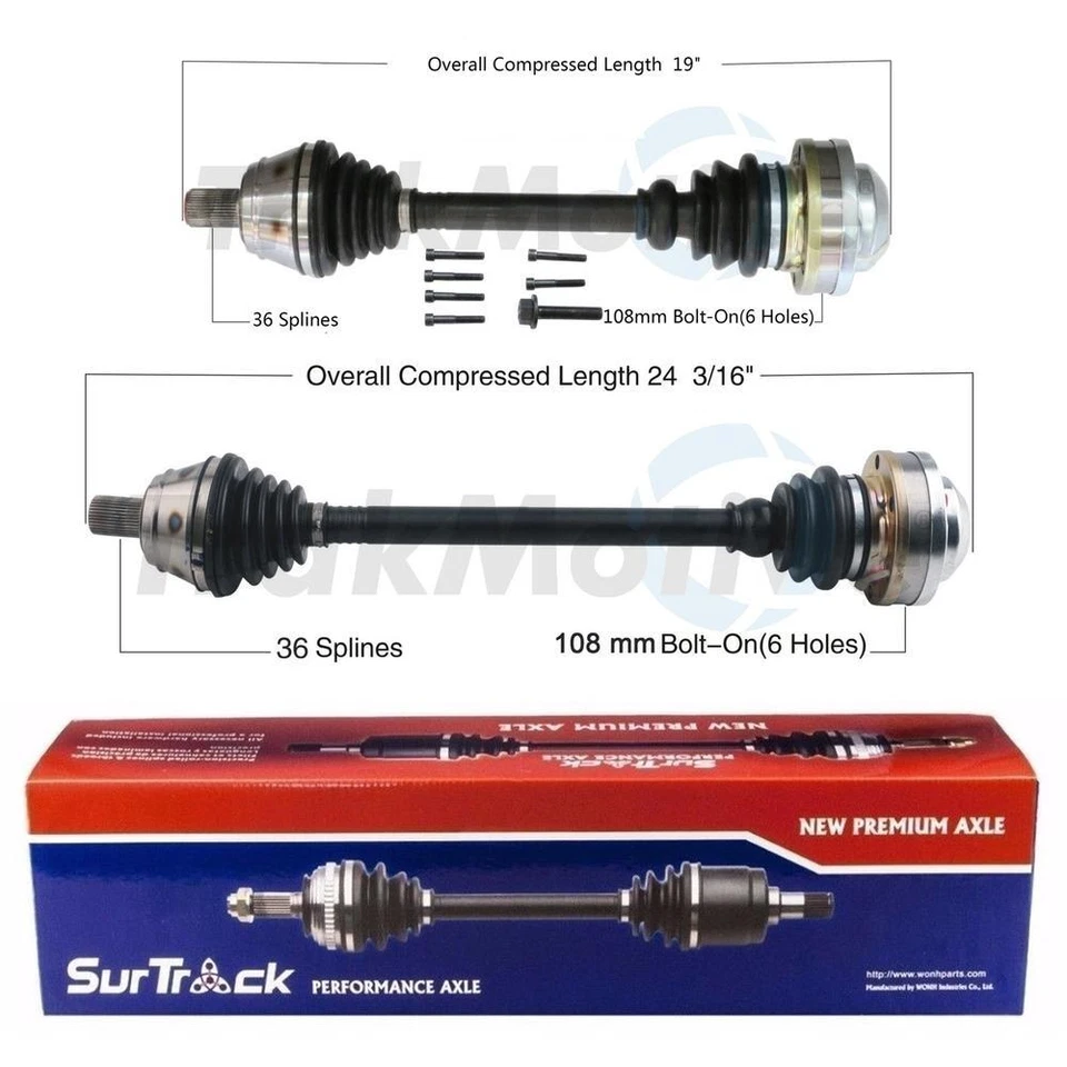 Juego de 2 ejes delanteros SurTrack CV para Audi TT Quattro 1.8 L4 2002-2006 Foto 1 de 1