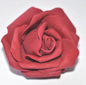 SMALL 2.5" Red Foam Flower Hair Clip Wedding Bridesmaid Prom - Picture 1 of 2