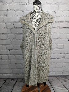 Lane Bryant women's size 28 stretch knit sweater vest snap front collar b12 - Picture 1 of 9