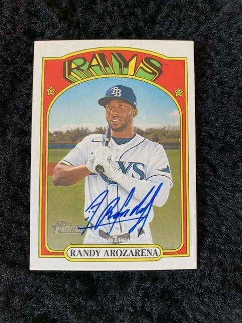Randy Arozarena 2021 Topps Heritage Real One Autographs Rookie SP RC Card - Image 1 of 1