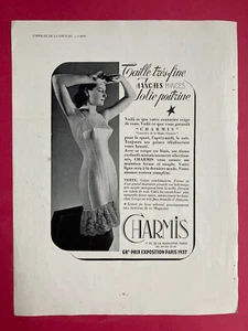 Publicité Charmis 1940 publicité soutien gorge gaine poitrine lingerie rétro - Picture 1 of 2