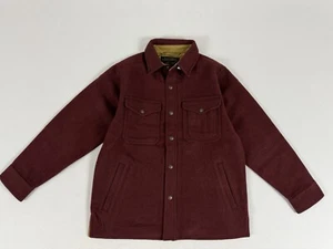FILSON LINED MACKINAW WOOL JAC-SHIRT DARK RED/BLACK HOUNDSTOOTH S NWT - Picture 1 of 19