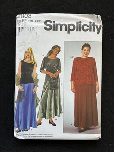 Simplicity Pattern 9003 Women's Skirt Purse Top & Cardigan Size 18W-24W FF UNCUT - Picture 1 of 2