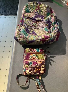 Sac à dos fou Vera Bradley Plum sac à main pour ordinateur portable retiré et sac à main cross-body - Photo 1/9