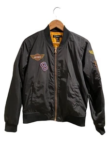 Forever 21 Air Force #8 Jacket Full Zip Black Boys Size M 13-15 Years Old EUC - Picture 1 of 10