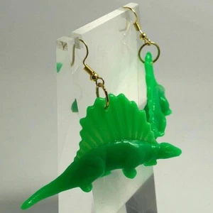 Large dinosaur earrings , made from acrylic Kitsch Fun 7cm Long bright - Picture 1 of 71