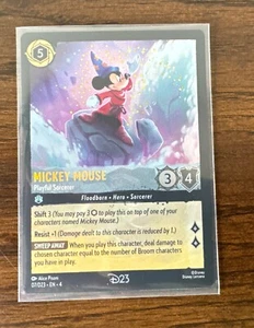 D23 Expo 2024 Disney Lorcana Mickey Mouse verspielter Zauberer Promo-Karte - Bild 1 von 3