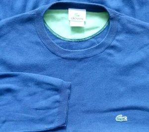 Suéter Pullover Lacoste Cuello Redondo 100% Algodón Talla 7 XL Azul Marino Cocodrilo Usado en Excelente Condición - Imagen 1 de 12