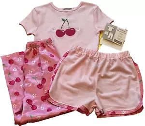 New Vintage 3pc Pink Carter's Cherries PJS Pajama Set Size 6 NWT - Picture 1 of 5