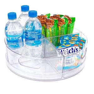 Lazy Susan Turntable Clear Acrylic Removable Sections Rotates 360 Degrees. Easil - Picture 1 of 7