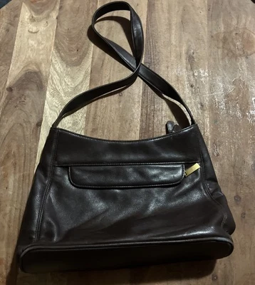 Bolsa de couro Cabin Creek ombro/embreagem bege BOM ESTADO  - Imagem 1 de 4