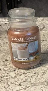 Yankee Candle CINNAMON VANILLA Retired Large 22 oz. WHITE LABEL NEW rare - Picture 1 of 6