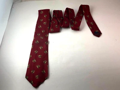 Corbata de seda vintage con cabeza de caballo GANT borgoña y marrón 3' x 56" Foto 1 de 4