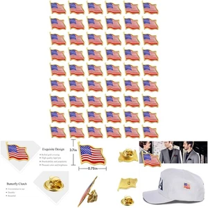 USA wehende Flagge Anstecknadel - 24/50 Stück Damen Broschen & Pins - Bild 1 von 7