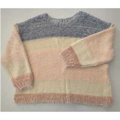 Suéter Rip Curl Azul Crema Rosa Naranja Mezcla de Lana Suave Tejido Difuso para Mujer Talla L Foto 1 de 4