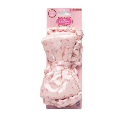 THE VINTAGE COSMETIC COMPANY Ditsy Rose Bow Pink & White Make-up Spa Headband - Image 1 of 4