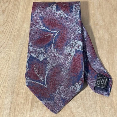 波哥大时尚复古 100% 真丝领带意大利制造梅/海军蓝 — 第 1/4 张图片