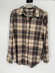 Maglione elasticizzato Quince maglia pile moka check taglia large - Foto 1 di 4