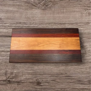 Handcrafted Cutting Board 9x18 Cherry Walnut Padauk Hardwood Sleek Modern Rustic - Picture 1 of 4