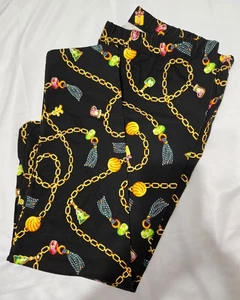 Leggings donna NOBO XXL senza confini neri catene caviglia cotone spandex - Foto 1 di 2