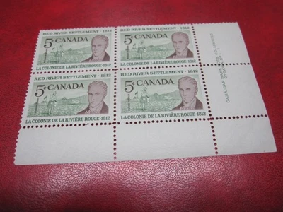 CANADA Unitrade# 397 5c RED RIVER SETTLEMENT LR INSCRIPTION PLATE #1 MNH - Image 1 of 2