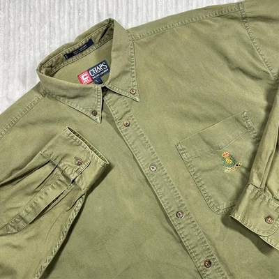 Vintage Chaps Ralph Lauren Button Down Shirt Mens L Crest Preppy Business *Flaws - Image 1 of 4