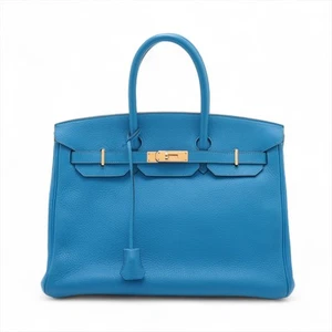 Hermès Birkin 35 Taurillon Clemence Blue France Gold Metal Fittings □O: 2011 - Picture 1 of 15
