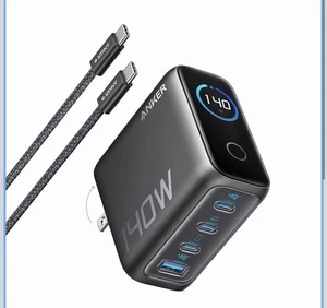 Anker 140W USB-C Charger 4-Port Laptop Advanced GaN Power Adapter for Mac/iPhone - Picture 1 of 1