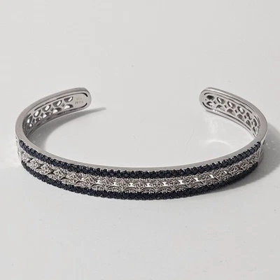 Brazalete brazalete brazalete plata esterlina zafiro azul firmado estrella P M Foto 1 de 4