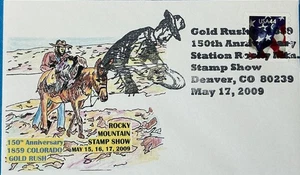 Rocky Mountain Stamp Show Denver CO 5/17/9 Gold Rush  - Picture 1 of 1