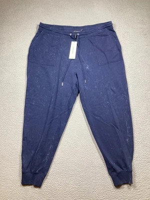 Calvin Klein Jogger Sweats Women's 2X Blue w/White Splatter Pull On Drawstring - Image 1 of 4