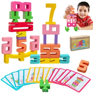 20Pcs Wooden Number Building Blocks, Montessori Number Blocks Math Learning T... - Picture 1 of 1