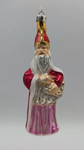 Nikolaus von Bari Bischof Weihnachtsmann katholisch Glas Weihnachtsschmuck - Bild 1 von 8