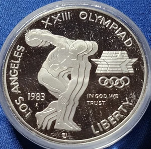 A 1983-S Los Angeles Olympics Silver Dollar  - US PROOF COMMEMORATIVE 90% Silver - Picture 1 of 2
