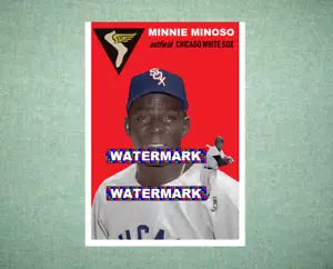 Minnie Minoso Chicago White Sox 1954 Stil individuelle Baseball Kunstkarte - Bild 1 von 2