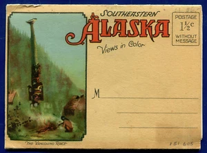 Southeastern Alaska Taku Glacier Dog Team Huskies Wrangell Postcard Folder PF818 - Picture 1 of 2