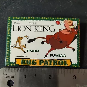 VINTAGE PROMO PINBACK BUTTON #90-155 - DISNEY - THE LION KING -SIMON & PUMBAA #1 - Picture 1 of 4