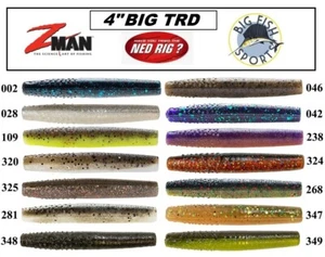 Z-Man BIG TRD NED RIG Finesse 4" ElaZtech Worms PICK YOUR COLOR NEW (6 PER PACK) - Picture 1 of 16