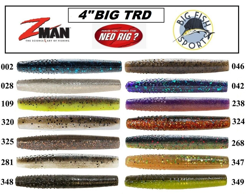 Z-Man BIG TRD NED RIG Finesse 4" ElaZtech Worms ELIGE TU COLOR NUEVO (6 POR PAQUETE) Foto 1 de 4