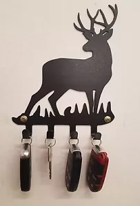 Portachiavi cervo metallo arte da parete taglio plasma decorazione catena coda bianca idea regalo - Foto 1 di 1
