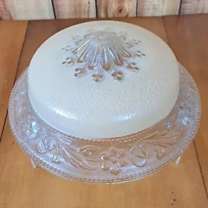Globo vintage Art Déco 10" vetro paralume paralume apparecchio 3 fori - Foto 1 di 22
